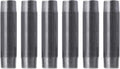 PIPE DECOR 1" x 5.5" Black Steel Plumbing Pipe, 6-Pack, Pre Cut Connector, Industrial Steel Grey Fits Standard One Inch Threaded Black Malleable Iron Fittings, Build Vintage DIY Furniture