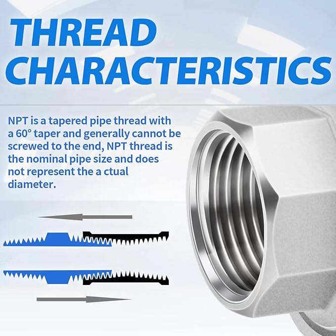 ChillWaves 304 Stainless steel Cast Pipe Fitting, Union，1-1/2" NPT Female，Thread Adapter(1-PACK)