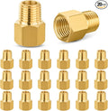 20 PACK GUOFIS Brass Pipe Fittings - 1/4" Male NPT x 3/8" Female NPT Reducing Adapter to Alter Pipe Diameters(NPT035-20Pack)