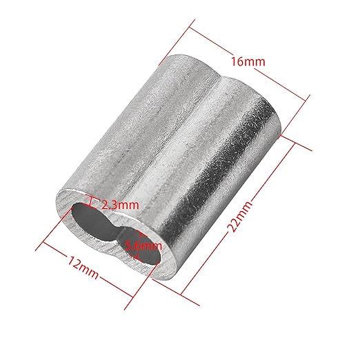 3/16" 20PCS Aluminum Crimping Loop Sleeve for Wire Rope, Cable Ferrule