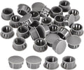uxcell 45/64" Plastic Hole Plugs, 36Pcs Flush Type Panel Round Snap in Fastener Knockout Locking Plugs for Furniture Insert End Caps Panels, Gray