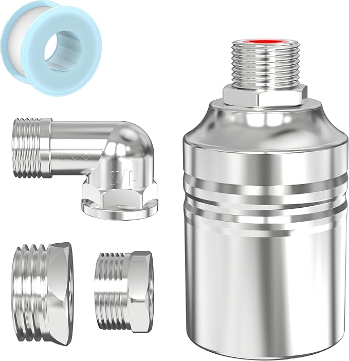 1/2" to 3/4" 1" Water Mini Float Valve,304 Stainless Steel Fully Automatic Level Controller Valve for Wate Tank, Livestock Troughs, Pool, Distiller