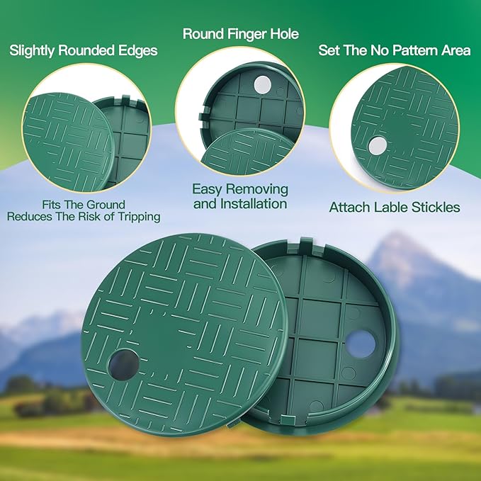 2PCS Sprinkler Valve Cover，ID 5.5" OD 6" Sprinkler Irrigation Valve Box,Valve Box Cover Lid for Outdoor Sprinkler Irrigation Control Water System Lawn,Ideal for Irrigation Systems & Landscaping