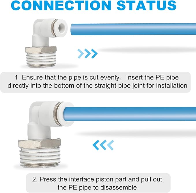 PATIKIL Push to Connect Fitting, 2 Pack Pneumatic Air Elbow Quick Connector 1/2"PT Male Thread x 6mm Tube 90 Degree Connect Tubing Elbow Air Tube Fitting Pneumatic Quick Adapter, White