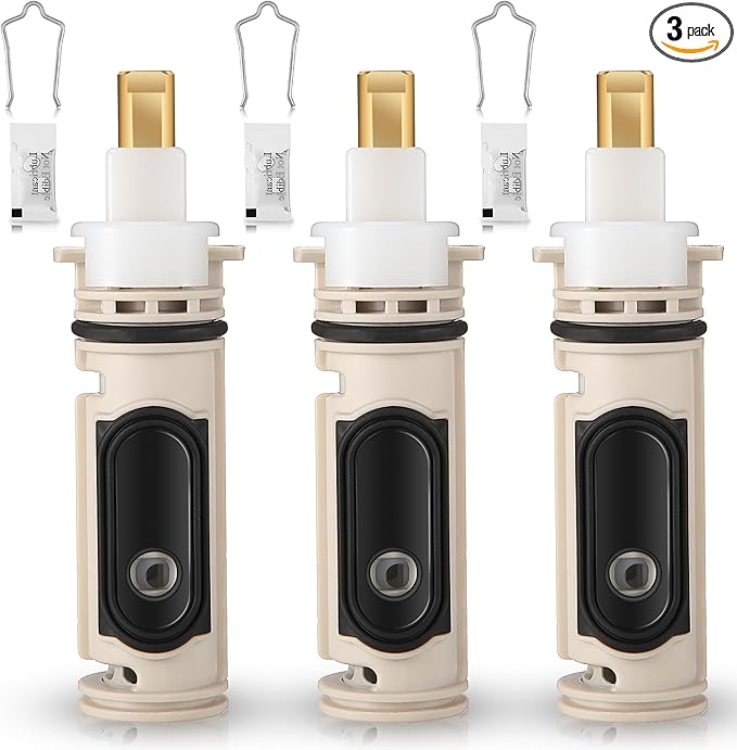 Enhon 3 Pack 1222 Replacement Cartridge Compatible with Moen with Puller, Tub Shower Cartridge Replacement Kit Compatible with Posi temp Faucet, Shower Repair Tool