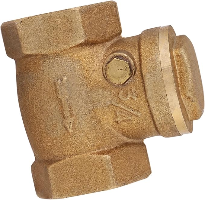 DN20 Swing Check Valve, Brass Female Thread, 232PSI, 3/4 BSP - Prevents Water Backflow, Durable Construction, Easy Installation for Plumbing Systems