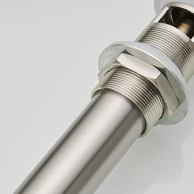 Bathroom Sink Drain Stopper Pop Up Drain for Sink Fits Standard Bathroom Sink Hole 1-1/2" to 1-3/4" Vanity Brushed Nickel with Overflow