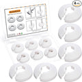 6 Pcs Fit 3/4 Inch Flange Water Pipe Cover Decoration White 20mm(0.79 Inch) Plastic PP escutcheon plate 3/4 inch Cover for Wall Pipe Tube Decoration
