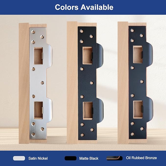 Door Strike Plate Double Opening, with Reinforced Torx/Star Screws & Bit, Reinforcement Striker for Set of Door Handle & Deadbolt(1, Matte Black)