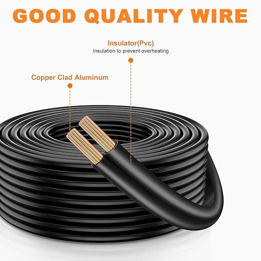 14/2 Low Voltage Landscape Wire 250FT Outdoor Landscape Lighting Cable 14 Gauge 2 Conductors Low Voltage Wire for Landscaping Lights,Copper Clad Aluminum Direct Burial