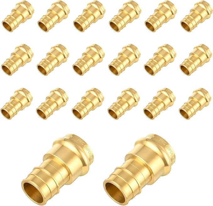 20-Pack HeSun Copper Press Fitting Adapter, 1/2" PRESS X 3/4" PEX-A Expansion F1960 Coupling, LF Brass