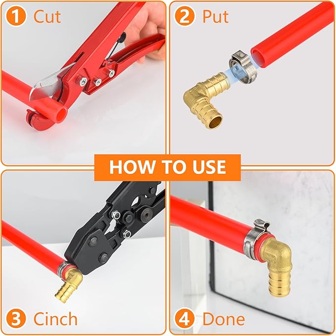 20-Pack HeSun PEX Fittings, 3/4" PEX x 1" Female Sweat Adapter (Over Copper Tube), Brass Crimp Fitting for ASTM F1807(PEX1807135-20)