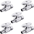 (Pack of 5) EFIELD 1/4 Turn Straight Stop Valve 3/8" OD Compression x 1/2" Pex Chrome Plated Brass,(VALVE085-5PCS)