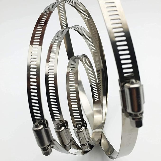 6 Pieces Adjustable 304 Stainless Steel Worm Gear Hose Clamps Water Pipe Clamps Assortment Kit Duct Clamps Pipe Clamp worm drive hose clamps (4" 5” 6")