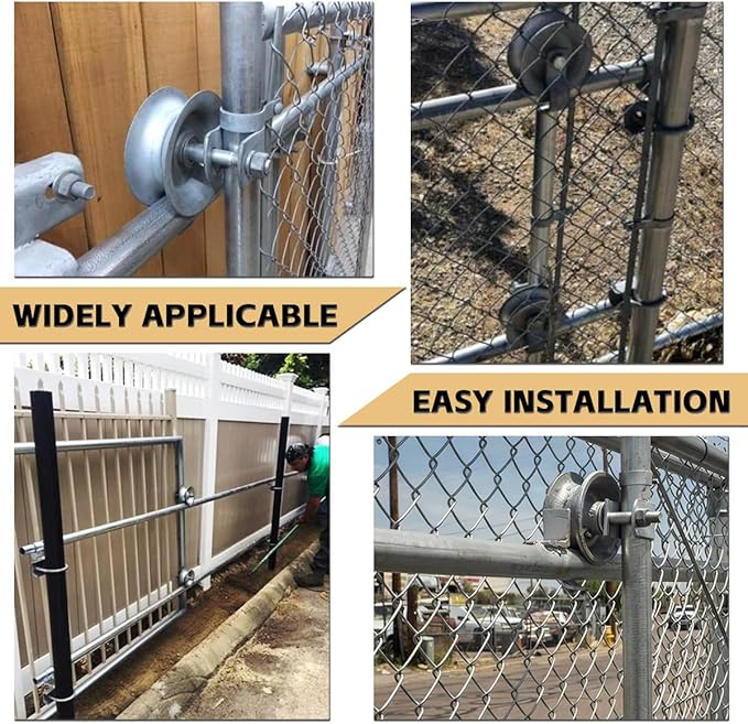 Sliding Gate Rollers 5" Heavy Duty Galvanized Steel Track Roller for 1 5/8" Pipe Track Easy Install (Pack of 1)