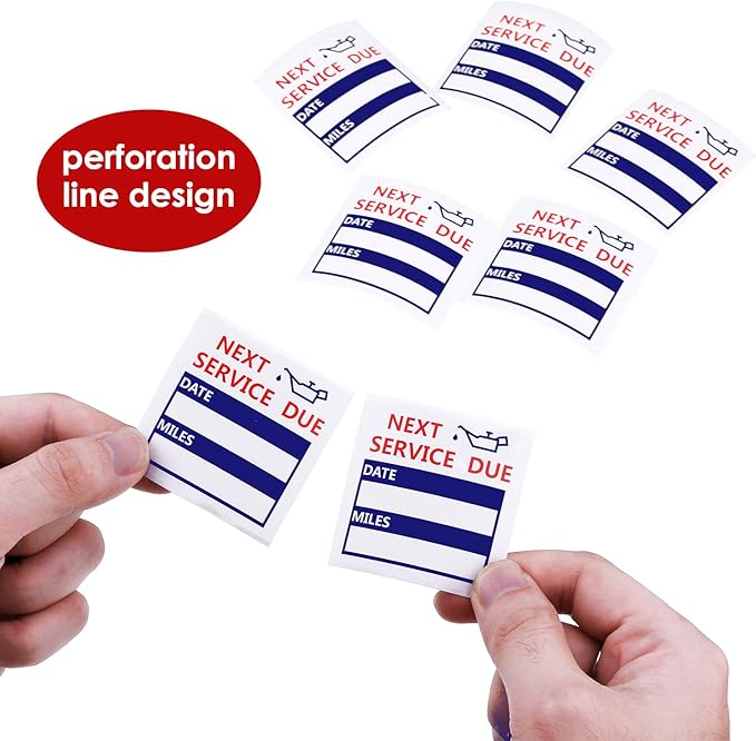 600 Pieces Oil Change Reminder Stickers Service Reminder Labels Low-Tack Windshield Stickers, 2 x 2 Inch, 1 Roll (Blue)