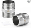 TAISHER 2PCS 304 Stainless Steel New Hex Nipple, 2" NPT Male x 2" NPT Male, Pipe Adapter Fitting