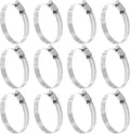 HARFINGTON 12 Pcs Hose Clamp 2-5/16"-3-1/4" (59-82mm) 304 Stainless Steel Adjustable Worm Gear Hose Clamp Assortment Kit for Fuel Line Pipe Plumbing Automotive Tube Mechanical