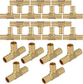 HeSun 20-Pack PEX Fittings, 1/2"x1/2"x1/2" Pex Tee, Brass Crimp Fitting for Pex Pipes, ASTM F1807