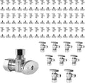 100-Pack Foskan Compression Angle Stop Valve,1/4 Turn Shut Off Valve 1/2" NOM (5/8" OD) x 3/8" OD,Chrome Plated Brass