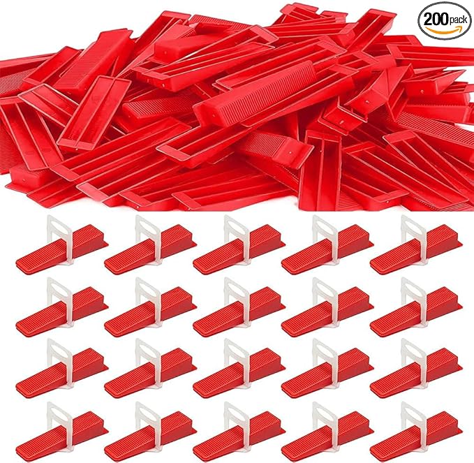 Tile Leveling System 200pcs Reusable Wedges Tile Tools Set for Professional Tile Ceramic Stone Installation (200pcs Reusable Wedges)