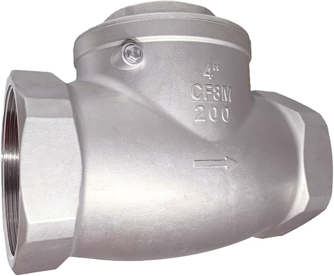 4" Stainless Steel Check Valve, NPT Threaded Horizontal Check Valve Check valve to prevent backflow, check valve for water, oil and air, also available with compressor DN100