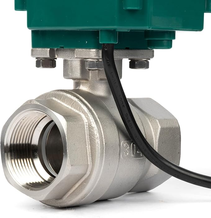 U.S. Solid 1-1/4" Motorized Ball Valve with US Plug 110VAC Stainless Steel Electrical Ball Valve,Auto Return, Normally Open
