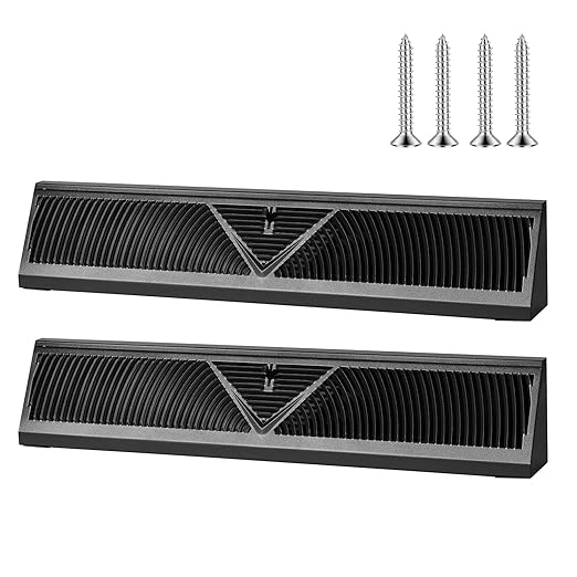 2 Pcs Baseboard Register Vent 24 Inch Duct Opening Size Baseboard Vent Covers Diffuser Adjustable Corner Return Air Grille for Home Floor Wall Air Flow Control (2, Black, 24 Inch)