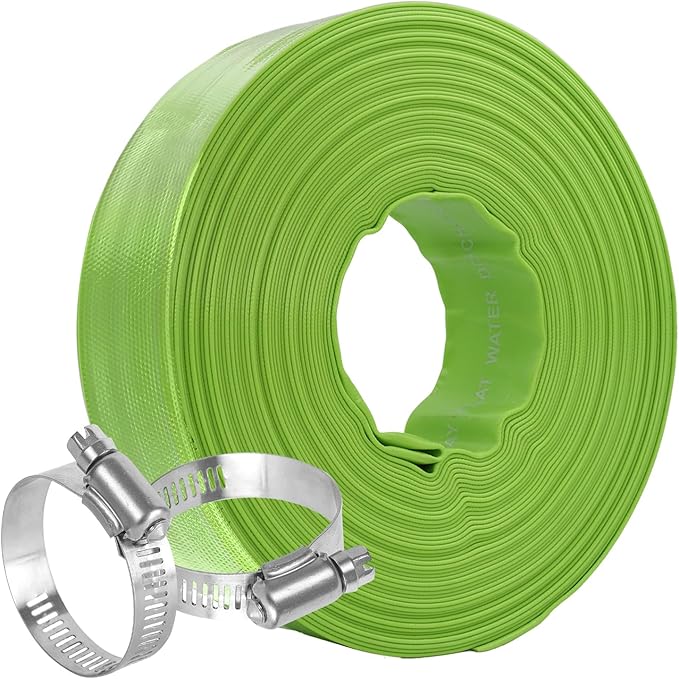 Eastrans 1-1/2'' x 50 FT Pool Backwash Hose with 2 Hose Clamps,Extra Heavy Duty Discharge Hose,Drain Hose for Swimming Pool,Super wear-resistant,weather blast,green