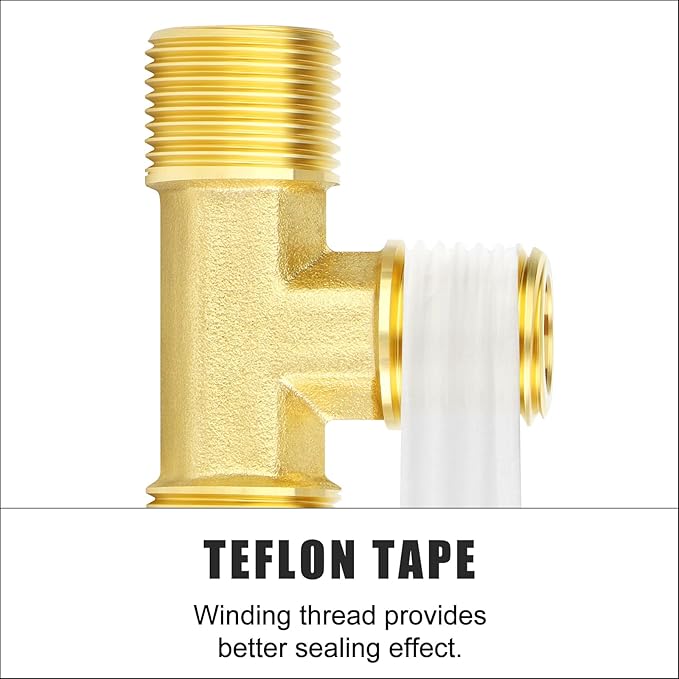GASHER 2PCS Brass Compression Tube Pipe Fitting Connector, Tee，12mm x 12mm x 12mm Tube OD Connector