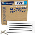 4x12 Inch (Duct Opening) Aluminum 1-Way Air Flow Vent – HVAC Vent Cover for Wall or Ceiling – Quiet HVAC Wall Register with Multi-Shutter Damper – Adjustable Curved Blade - Plastic Seal for Tight Fit