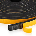 50 Feet Weather Stripping Door Seal, 3/8" Wide X 1/8" Thick Door Seal Strip High Density Foam Tape Adhesive Strip for Door Soundproofing,Window Insulation (3/8" x 1/8" x 50FT, Black)