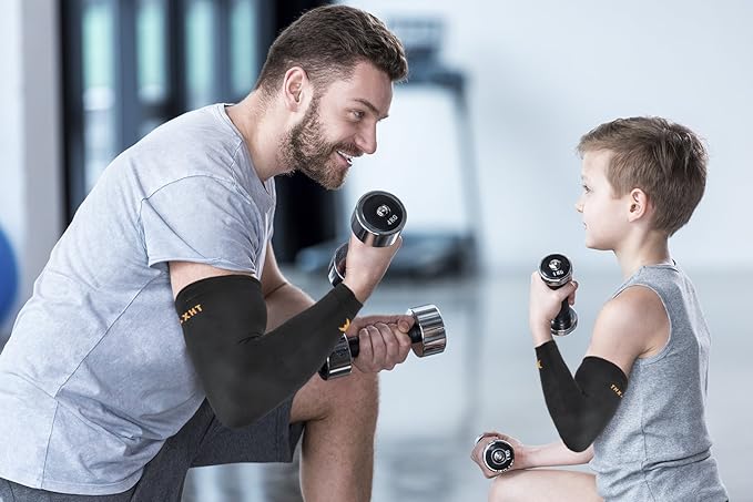 THX4COPPER Elbow Compression Sleeve(2Pieces)-Copper Infused Support–Guaranteed Recovery Copper Elbow Brace-Idea for Workouts, Sports, Golfers, Tennis Elbow, Arthritis, Tendonitis -Small