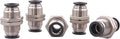 Bulkhead Union Push to Connect Tube Fitting 1/2 Inch Tube OD Stainless Steel Double Threaded (5 Packs)
