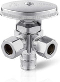 EFIELD Multi-Turn Dual Outlet Angle Stop Valve, 1/2" Expansion F1960 Pex-A Pipe Inlet x (3/8 inch x 3/8 inch) Compression Outlet,(VALVE066)