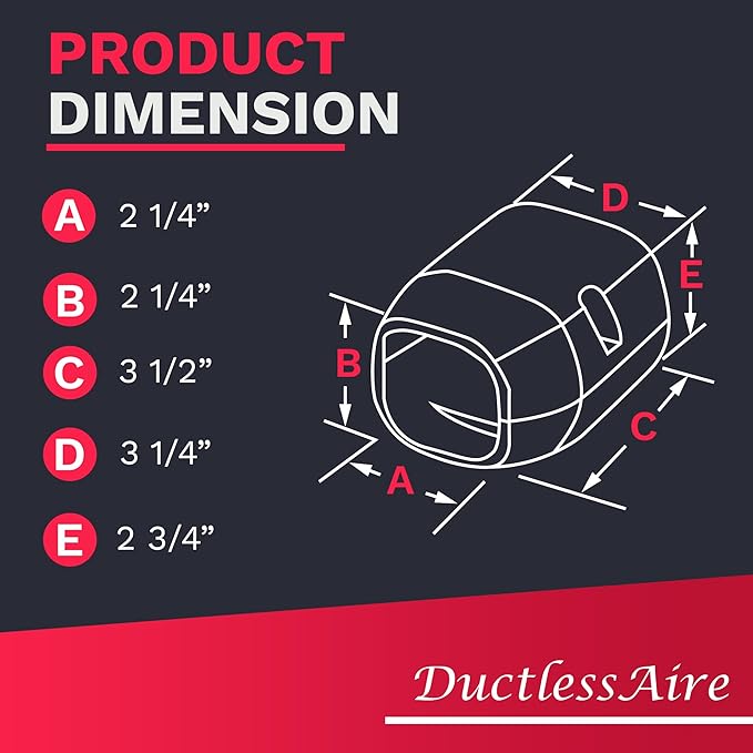DuctlessAire Mini Split Line Set Cover - Lineset Covers for Mini Split Condenser, Central Air Systems, HVAC, Heat Pumps and More - AC Unit Cord Protector - Air Conditioner Accessories (3" End Cap)