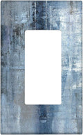 Blue and Grey 1-Gang Rocker Wall Plate Cover Abstract Art Decorative Light Switch Cover Modern Electrical Outlet Covers Kitchen Accessories & Decor