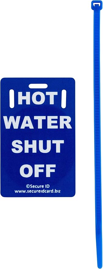 Secure ID Utility Shut-Off Tags – Set of 3 PVC Valve Labels for Gas, Water & Hot Water – Landlord & Property Manager Safety Tags for Rentals or Multi-Unit Homes