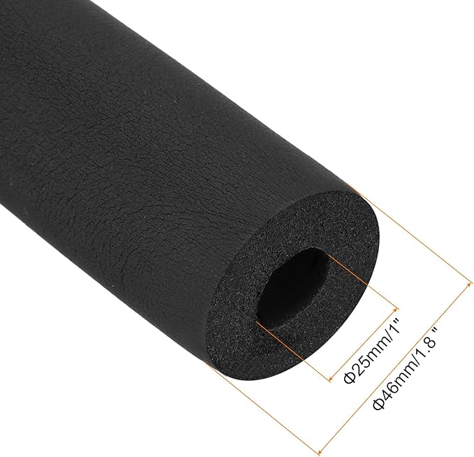 uxcell Foam Tubing for Handle Grip Support, Pipe Insulation Outside Pipe Lagging, 25mm(1") ID 43mm OD 1m Black