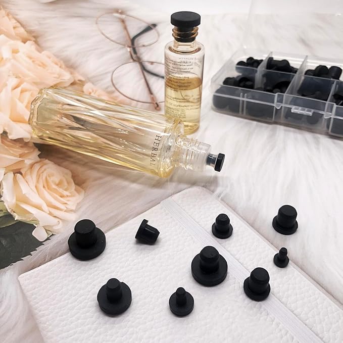 100 Pcs Silicone Rubber Hole Plugs Set - 9 Sizes T-Type Black Silicone Plugs Caps for Powder Coating, Waterproof Sealing, Pipe/Test Tube Caps - Heat Resistant, Durable, Multi-Purpose (Black)