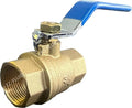 EZ-FLUID 3/4" Threaded Ball Valve, Female NPT IPS, Full Port Brass Quarter Turn Shut Off Valve,Blue Handle (1）