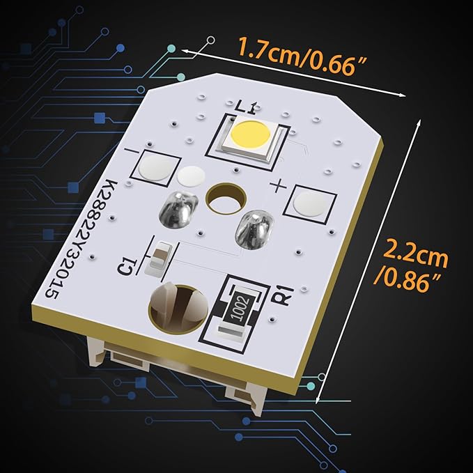 WR55X11132 WR55X25754, Refrigerator Light Assembly, Replacement Freezer LED WR55X30602 WR55X26486 EAP12172918 4590213 AP6261806 Without Cover 2 PCS