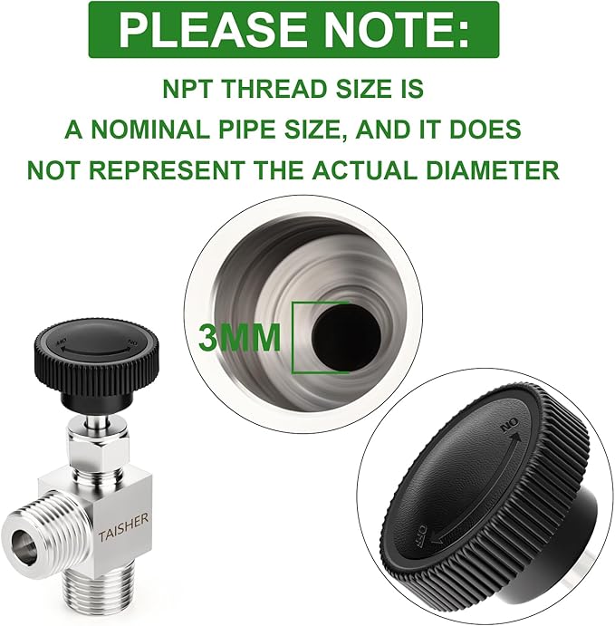 TAISHER 1PCS 304 Stainless Steel 90 Degree Needle Valve 3/4" NPT Male For Flow Control Water Gas Oil