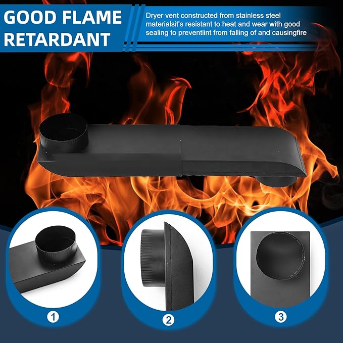 OEM Upgrade 12-19in Adjustable Dryer Vent Periscope - Telescoping Vent Duct for Tight Spaces, Space Saver Dryer Vent Adapter, low profile dryer vent duct,Fits Whirlpool & All 4in Dryer Outlets
