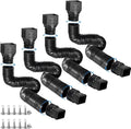 4 Pack Rain Gutter Downspout Extensions Flexible, Drain Downspout Extender,Down Spout Drain Extender, Gutter Connector Rainwater Drainage,Extendable from 21 to 68 Inches(Black)