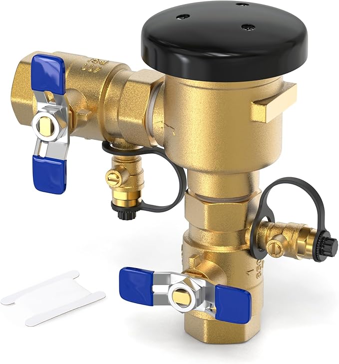 TAISHER 1" Heavy-Duty Brass Pressure Vacuum Breaker - 400 PSI Max Backflow Prevention Valve for 720A Irrigation Systems & Commercial Water Supply, Anti-Siphon Protection