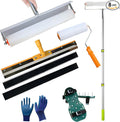 Self Leveling Cement Tool Kit,Epoxy Floor Kit,Self-Leveling Rake,Spike Shoes for Epoxy Flooring,Spike Roller for Self-Leveling,Floor Leveling Tools, 23.62~55.12 inch Telescopic Pole