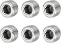 Pipe Plug Stainless Steel Internal Hex Thread Socket Pipe Plug Fitting - Fitting for (Sealing Port - Air Tanks - Water Outlets) 3/8 Inch NPT Male & 6 Pack