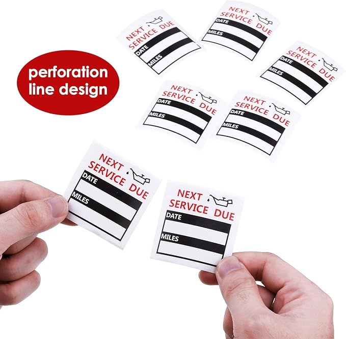 600 Pieces Oil Change Reminder Stickers Service Reminder Labels Low-Tack Windshield Stickers, 2 x 2 Inch, 1 Roll (Black)