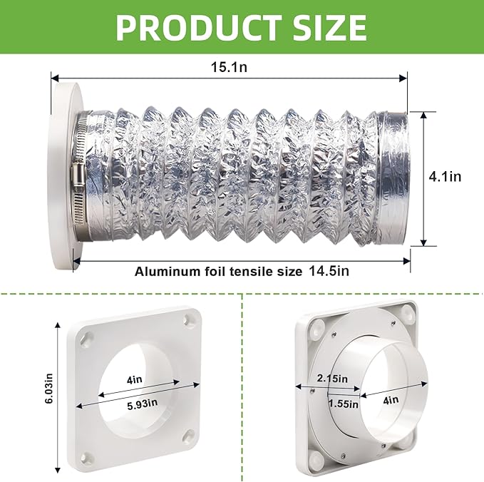 Magnetic Dryer Vent Coupling-Quick Connection and Disconnection Strong Magnet Self-Alignment Design Quick-Installation Dryer Magnetic Vent Connector Airtight Seal Dryer Vent Connector Kit